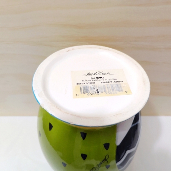 Laurel Burch Cat Flower Vase Colorful Kitty 6" Tall For Ganz NY - Picture 11 of 12